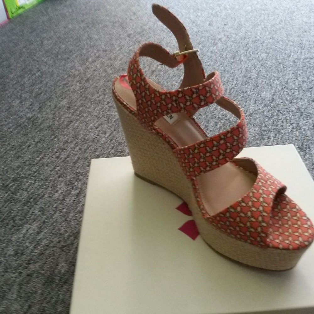 Wedge  Heels, Orange,